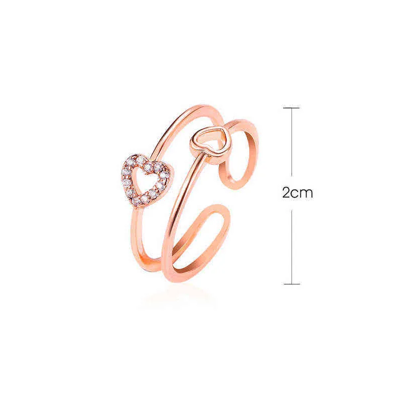 Koreanische Hohl Herz-förmigen Ringe für Frauen Liebe Süße Gold Silber Farbe Breiten Ring für Teenager Mode Schmuck Hochzeit geschenk G1125