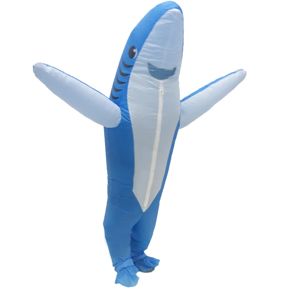 Mascotte KostuumesNew Opblaasbare Shark Kostuum Volwassen Blow Up Mascotte Halloween Kostuums voor Vrouwen Mannen Dierlijke Cartoon Fancy Dressmascot Doll Cos