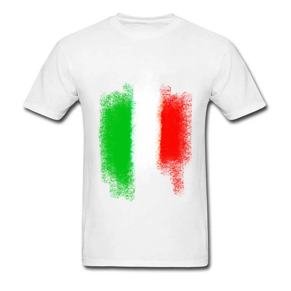 Italy flag T Shirts New Arrival Short Sleeve Gift All Cotton O Neck Boy Tops Shirts Summer Tops & Tees Labor Day Italy flag white