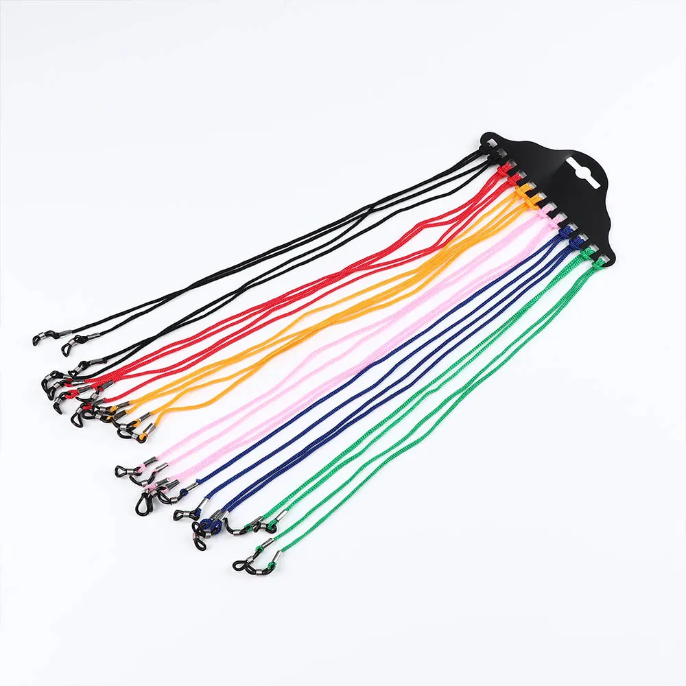 multicolores verres en nylon noir support de cordon de corde de soleil pour lunettes de coiffure à tavel