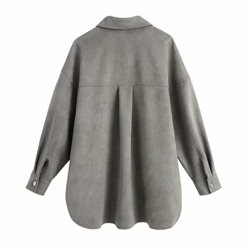 女性秋のソリッドルーズ2ピースセットスーツシャツジャケットコートと弾性ウエストパンツ女性ファッションストリートツーピースセット210513