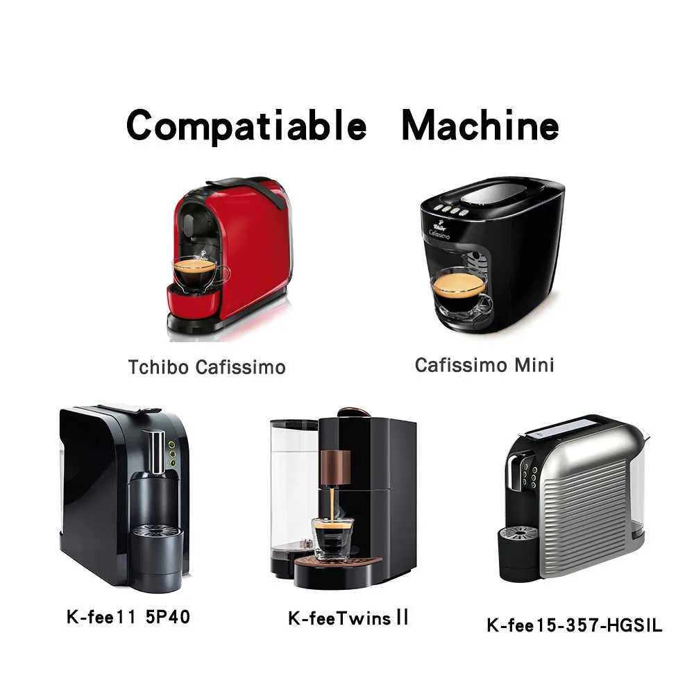 Recafimil Kaffeekapsel wiederverwendbar für Tchibo Cafissimo K-Fee II Maschine Nachfüllpad Kaffeetasse Löffel mit Clip 210712