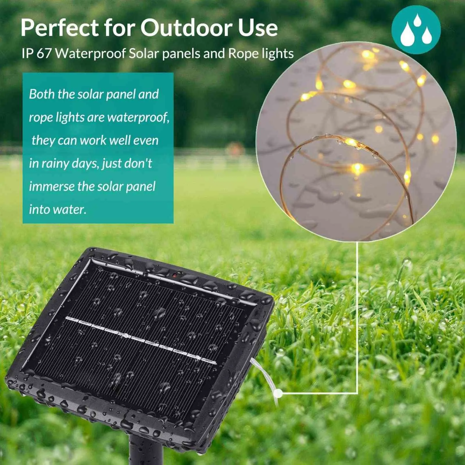 LED Outdoor Solar Lampa String Lights Pilot Sterowanie 100/200 LED Fairy Wakacje Boże Narodzenie Party Garland Ogród Słoneczny Wodoodporna 211104