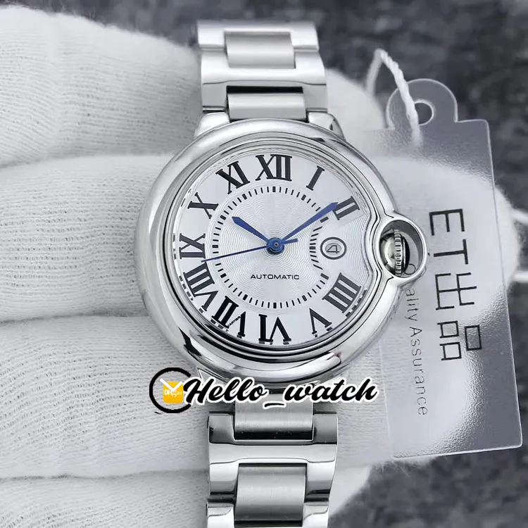 33 mm V2 W2BB0002 W2BB0023 Relojes de moda para mujer Japón NH05 NH06 Reloj para mujer Esfera con textura blanca Pulsera de acero en oro de 18 quilates Zafiro Wr2199