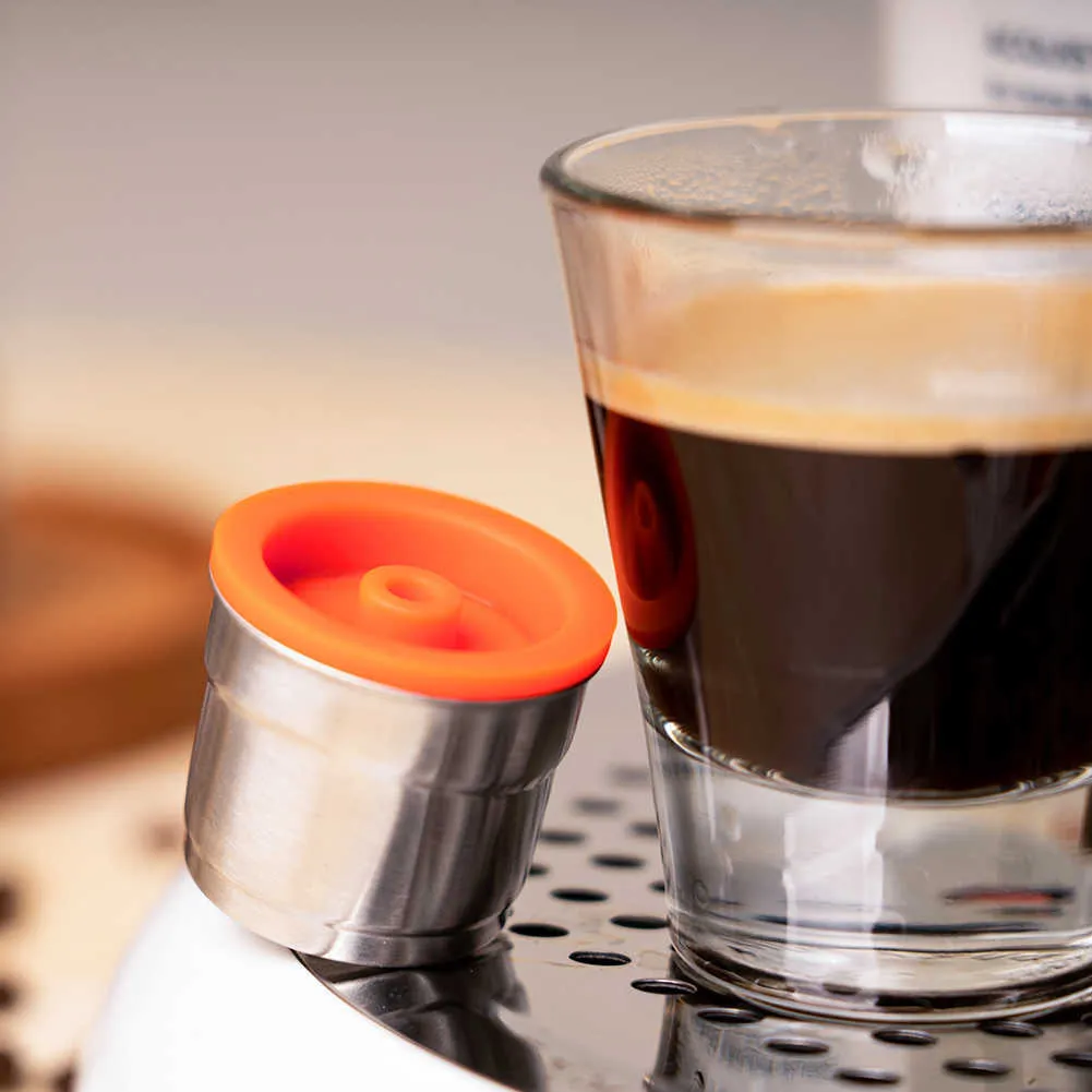 كبسولات القهوة القابلة لإعادة الملء من iCafilas لقرون illy-1 المصنوعة من الفولاذ المقاوم للصدأ والقابلة لإعادة الاستخدام il.ly Filters Cup Dripper Tamper 210607