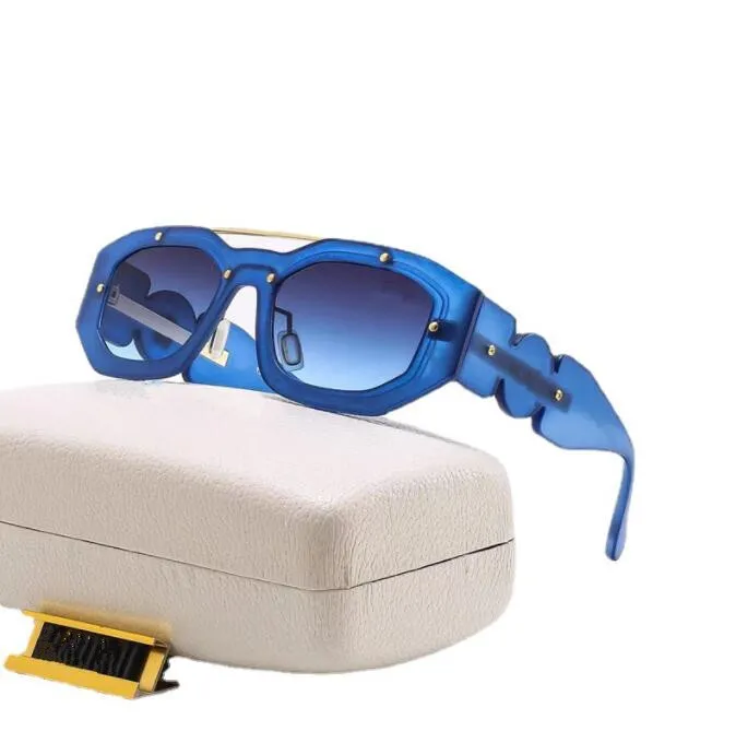 Męskie okulary przeciwsłoneczne projektant sześciokątny podwójny mostek mody szklany UV ze skórzaną obudową 441 i wszystkie pakiety detaliczne 250W