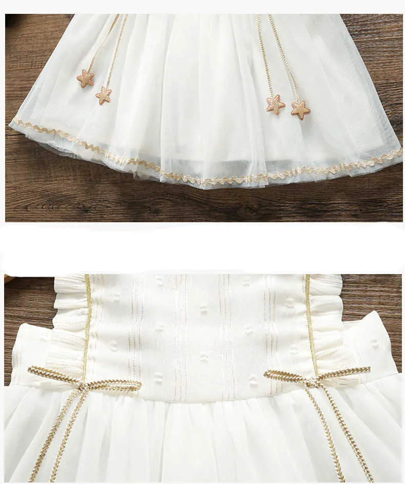 Princesse bébé fille robe d'été fête anniversaire tutu robe blanc baptême robes de mariée pour nouveau-né vêtements Vestido Infantil Q0716