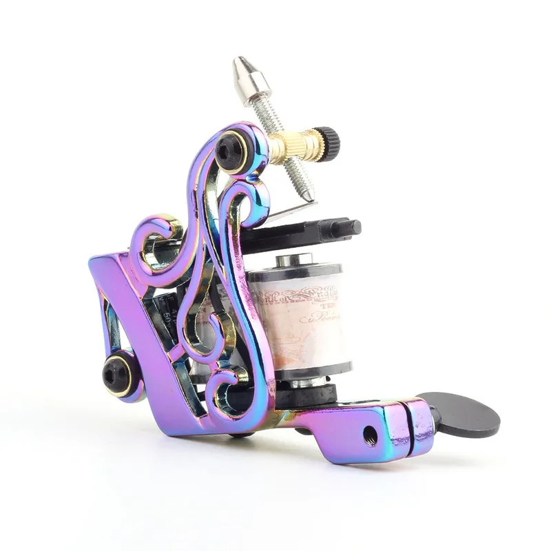 Professional Colorful Coil Tattoo Machine 10 Wrap Coils Tattoo Gun For Liner 220214