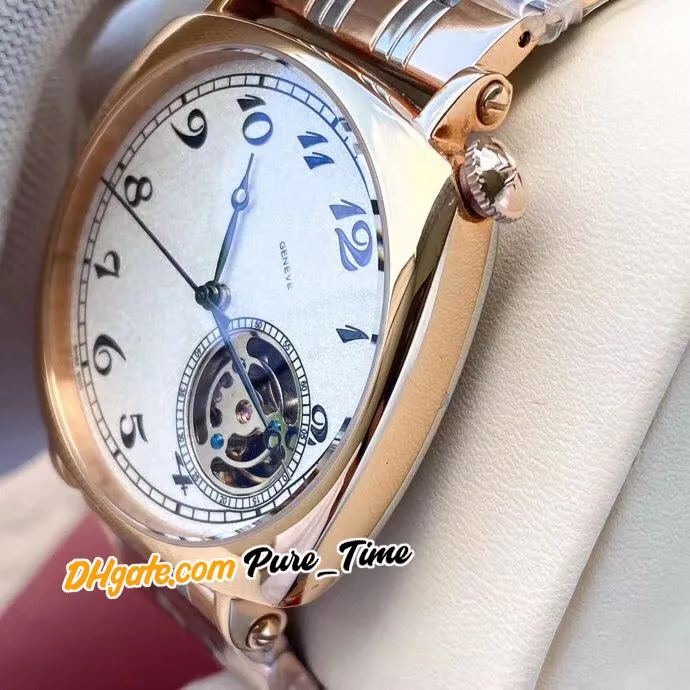 Nya Historiques American 1921 Automatisk 82035 000r Mens Watch 82035 Tourbillon White Dial rostfritt stålarmband Gents Watches P2330