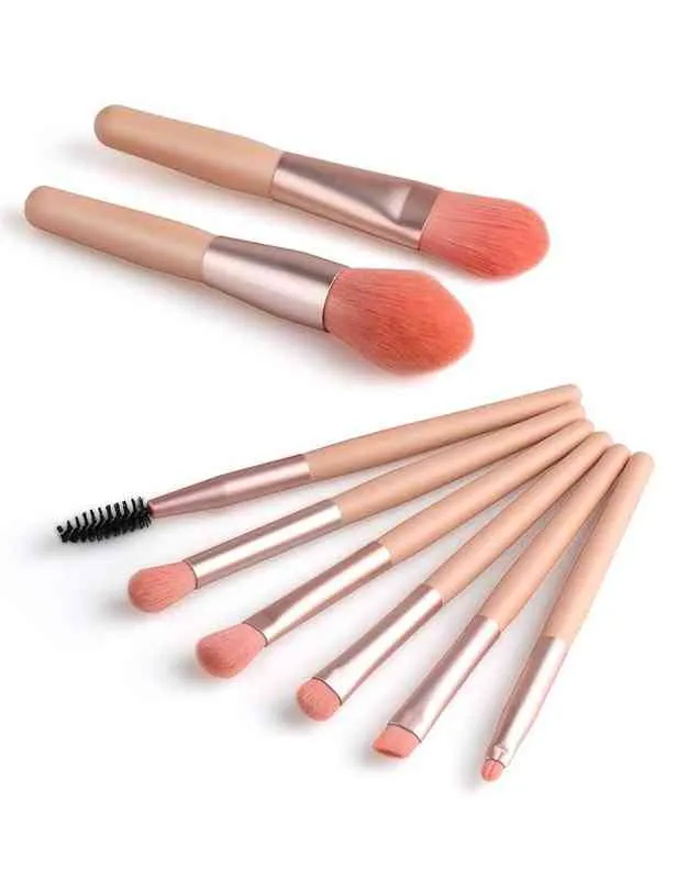 Produits de santé et de beauté Pinceau de maquillage Nouveau Mini pinceaux de maquillage avec mat portable brosse à cheveux doux ensemble sac outils de beauté 220226