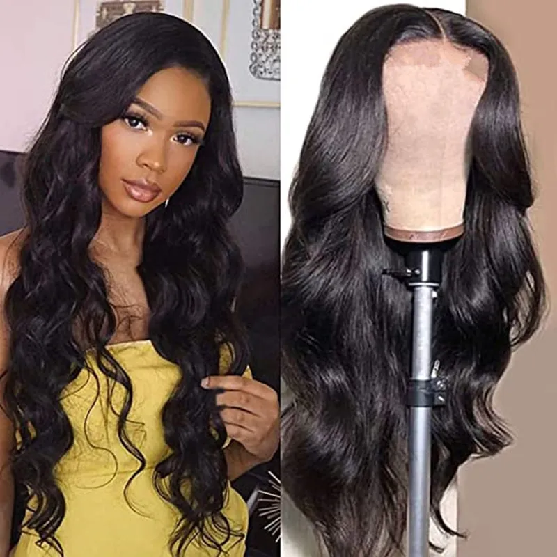68cm longa ondulada ondulada peruca sintética simulação cabelo humano perucas de cabelo para mulheres preto e branco em 3 cores 103d