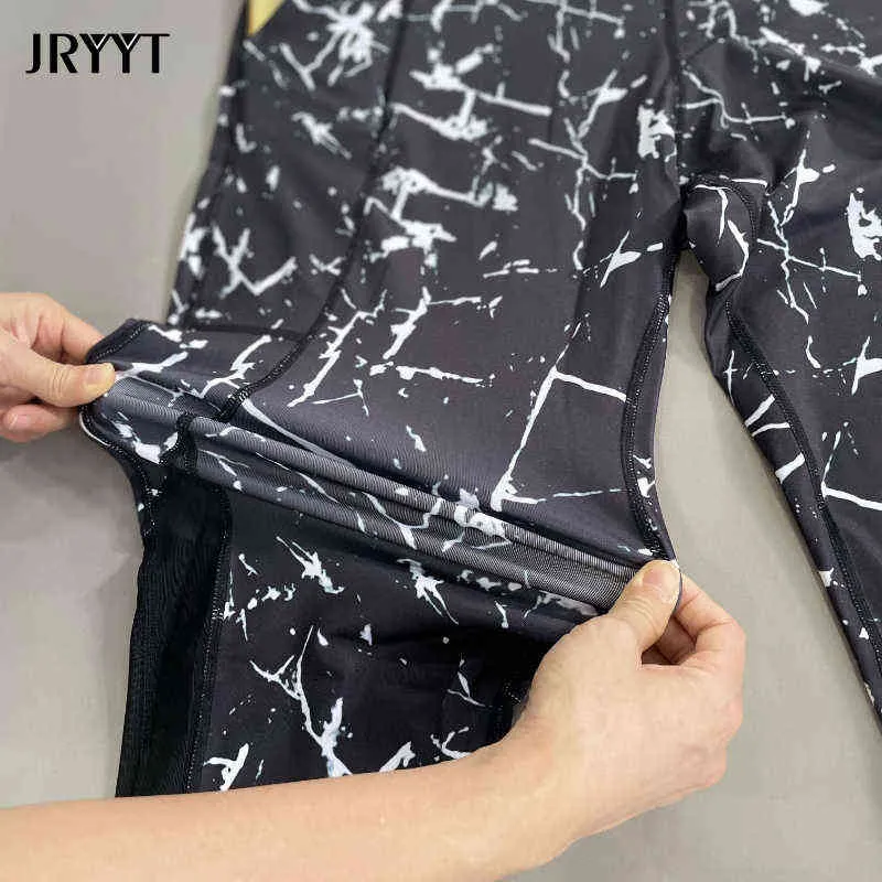 JRYYT contrôle du ventre grande taille Sport Leggings femmes taille haute Fitness Yoga pantalon poche femmes maille Patchwork entraînement collants nouveau H1221