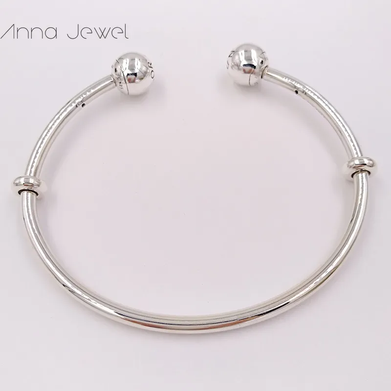 1 Stück Drop Shipping Schmuck 925 Sterling Silber Armbänder Damen Schlangenkette Charm Perlen Sets für Pandora mit Logo Ale offene Armreifen Kappen Kinder Geburtstagsgeschenk 596477