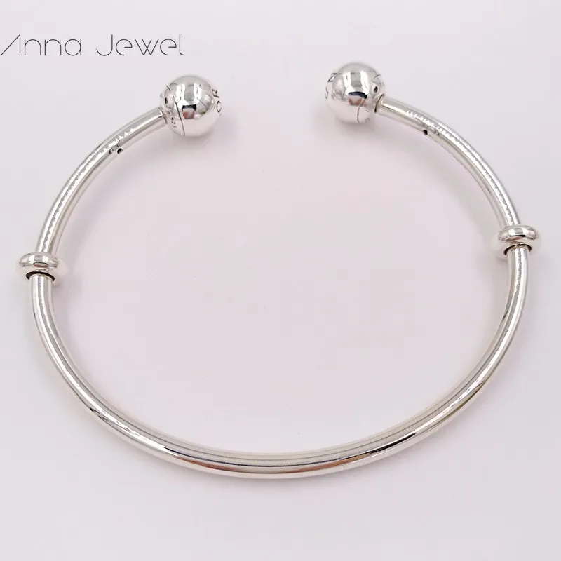 Drop Shipping jewelry 925 sterling Silver Bracelets Women Snake Chain Charm Beads sets for pandora with logo ale open Bangle Caps Children birthday Gift 596477