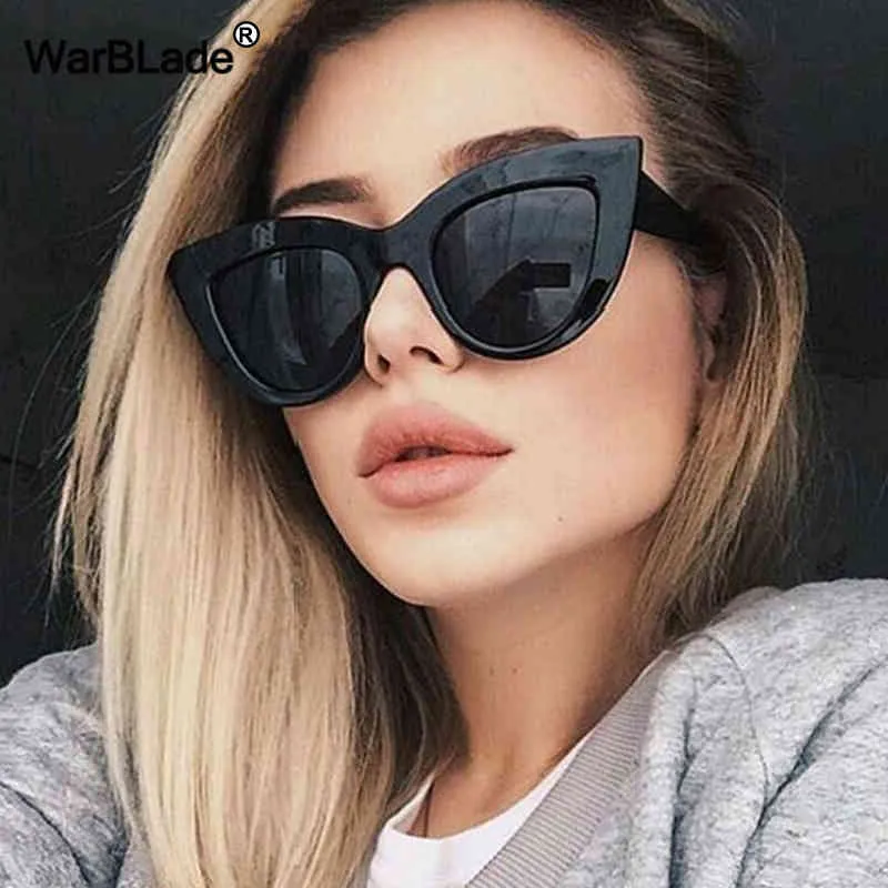 Vintage Cat Eye Solglasögon Retro Women Brand Designer Sun Glasses Fashion Female Outdoor Travel Eyewear UV400 Oculos de Sol256T