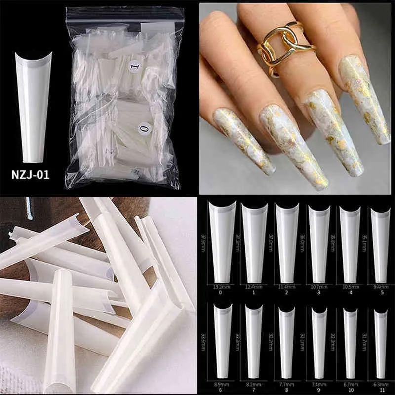 XXL Coffin Tips C Curve Long False Tip Half Cover Acrylic s Salon Supply Extension System Nail Art Tool
