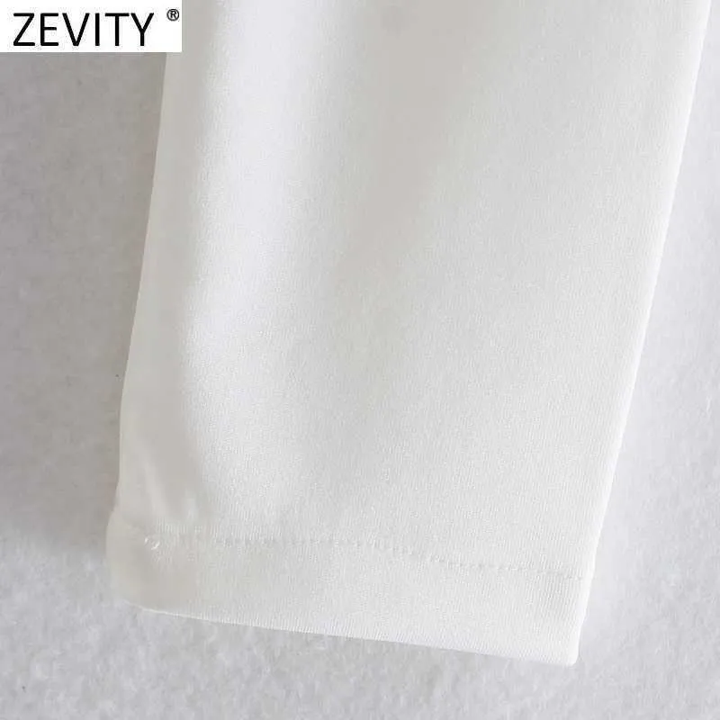 Zevity Women Sexy Single Shoulder Asymmetrical Shirt Dress Female Chic Side Zipper White Casual Slim Mini Vestidos DS8276 210603