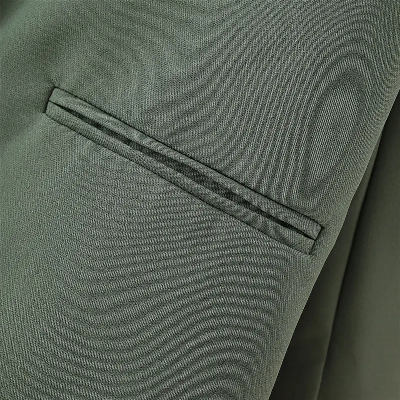 Blsqr Dwukierki Solid Blazer Kobiety Garnituje Długi Szybki Przycisk Single Casual Spodnie Zestaw Panie Biurowe Eleganckie Pant 210430