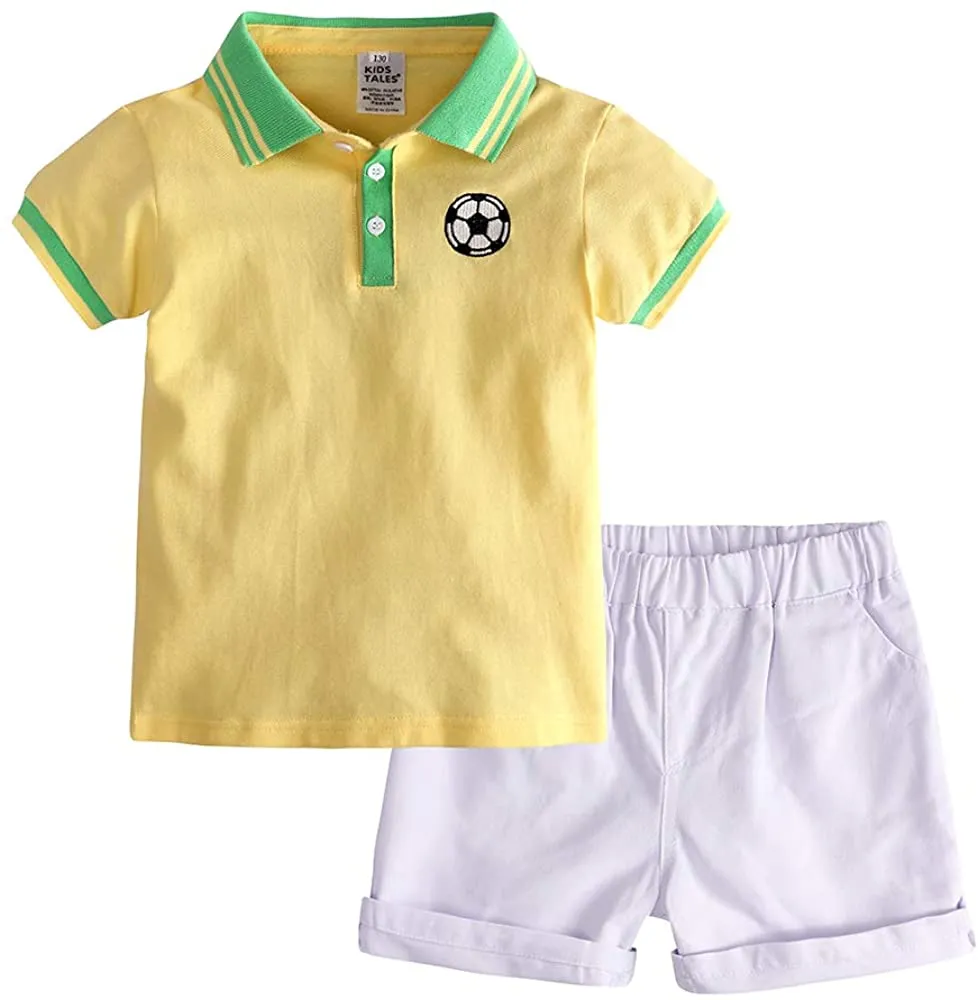Conjuntos de ropa de verano para bebés, camiseta POLO para niñas pequeñas y pantalones cortos, chándal para niños de 2 uds, ropa de moda infantil, trajes