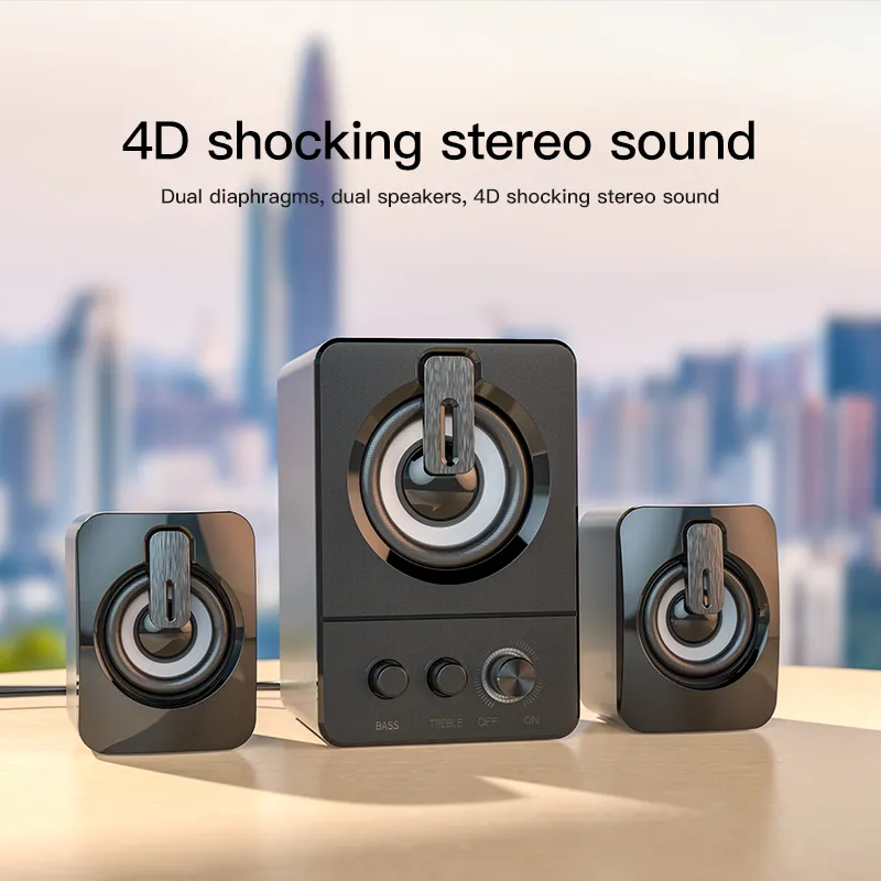 Dator 4d Surround Sound Mini Subwoofer Musik Högtalare Laptop Notebook PC Phone Stereo Bluetooth högtalare