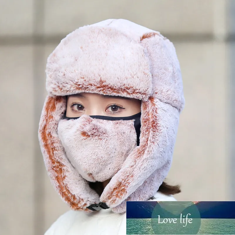 여성을위한 겨울 chapeaux 폭격기 모자 여성 모임 모피 러시아 모자 바람 방풍 단색 우 란카 두꺼운 따뜻한 캡이 플랩 팩터 243d