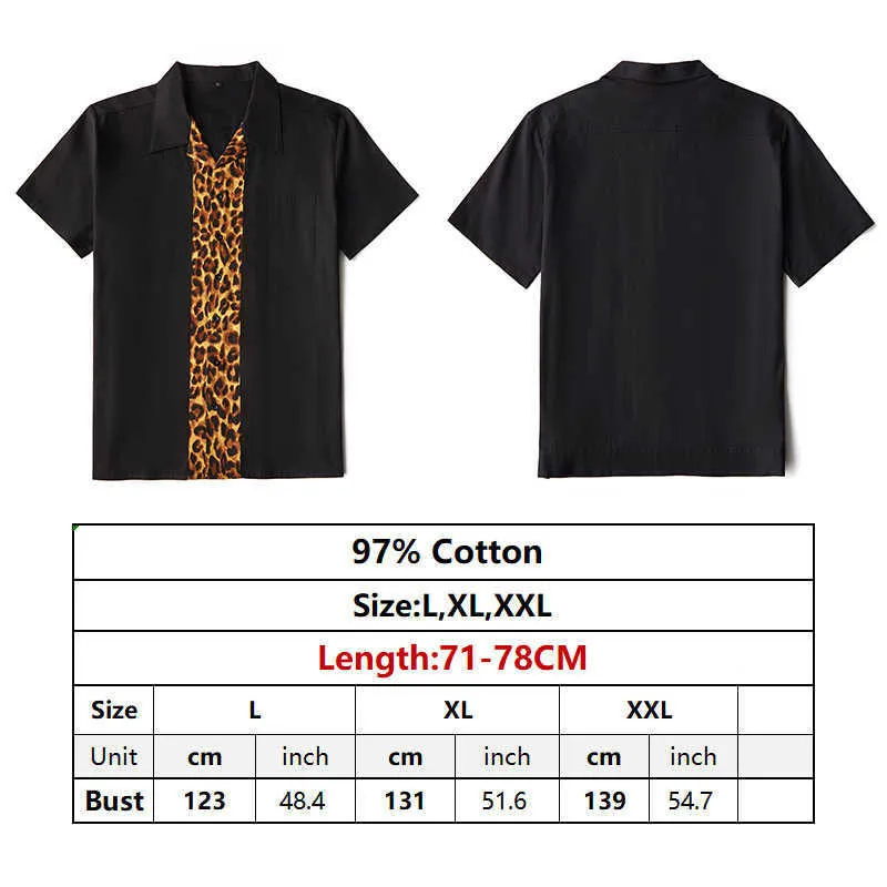 Camisa con estampado de leopardo para hombre Casual de manga corta Overhemden Heren Blusa Hombres Tamaño grande Camisas para hombres Vestido con botones 210527