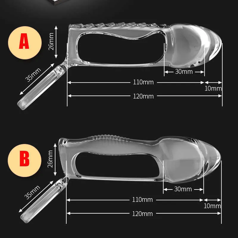 Articoli il massaggio Anello il pene in cristallo Giocattolo riutilizzabile Estensione del manicotto del pene in silicone Ingrandimento Ritardo Eiaculazione Giocattoli del sesso gli uomini Maschio S257G