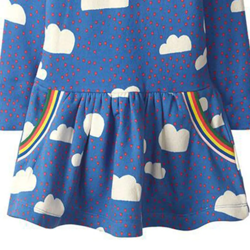 Fall European och American Style Barnkläder Princess Dress Fashion Långärmad Cartoon Girls Clo 210515