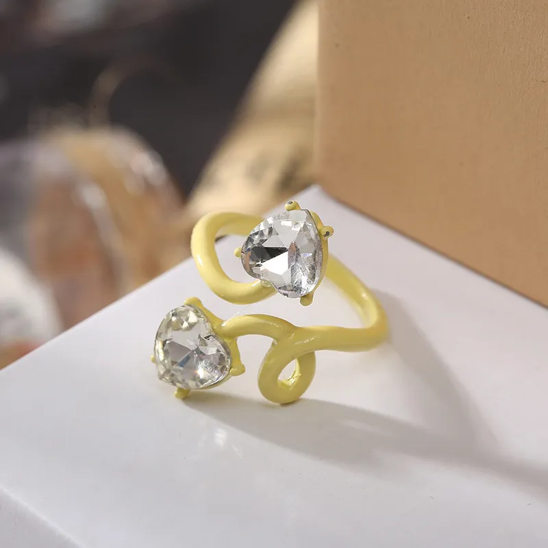 Anillos abiertos con incrustaciones de diamantes de imitación para mujer y niña, anillos abiertos con forma de serpiente Irregular de Color con incrustaciones de diamantes de imitación, joyería a la moda, 10 Uds., 2021