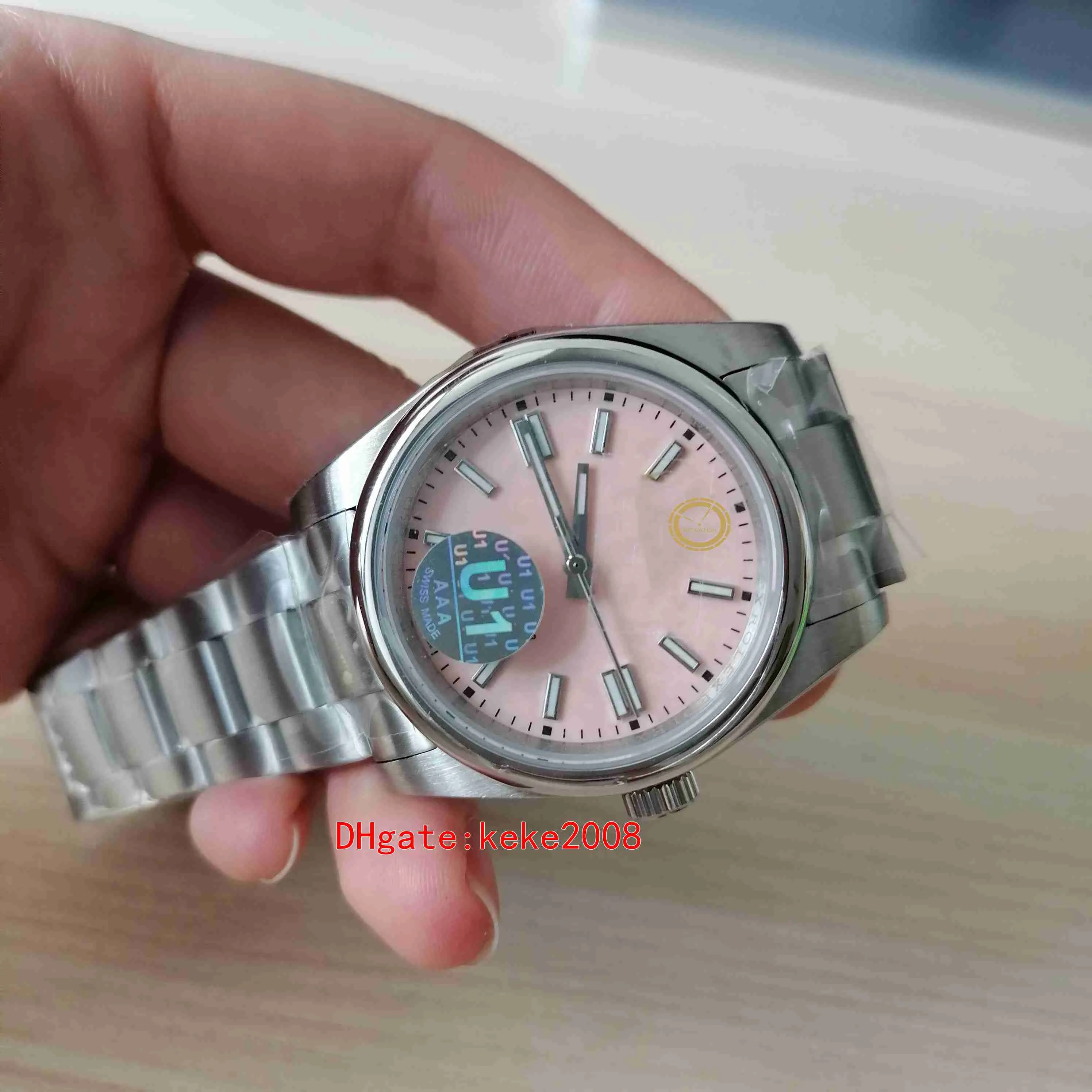 Topselling U1 Wysokiej jakości zegarki na rękę zegarek 126000 36 mm różowy tarcza ze stali nierdzewnej 2813 Ruch mechaniczny Automatyczne panie WO230E