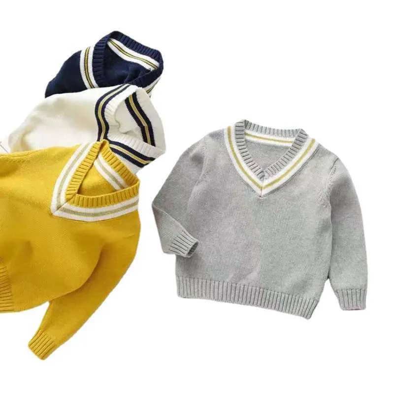 Hiver enfants bébé filles garçons automne hiver manches longues solide tricoté vêtements d'extérieur manteau enfant en bas âge garçons enfants filles pull pull Y1024