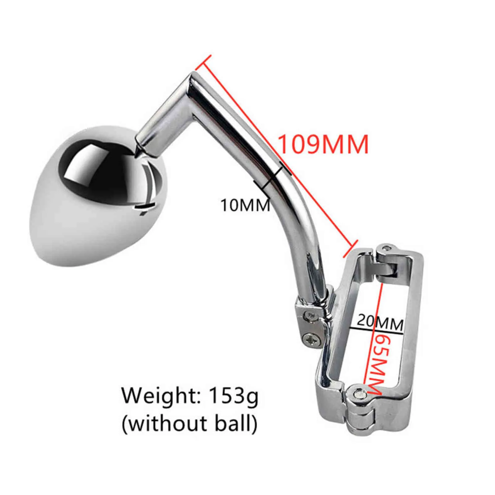 NXY Anal sex toys Gay Butt Plug Stainless Steel Metal Anal Hook With Ball Penis Ring For Male Dilator Chastity Lock Cock 1123