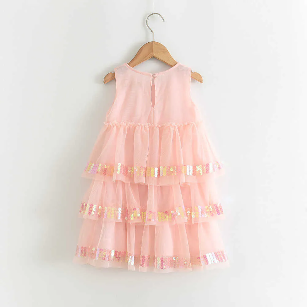 Robe d'été robe d'été enfant vêtements paillettes décoré gâteau enfants es pour les filles fête es 210528