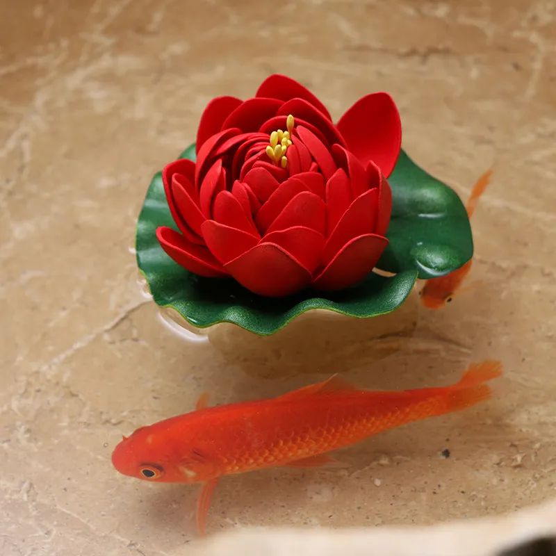 10 cm EVA-Ornament für Aquarium, Schaumblumen, Seerose, schwimmende Outdoor-Aquarium, Pool-Landschaftsbau, Topfpflanze, Heimdekoration