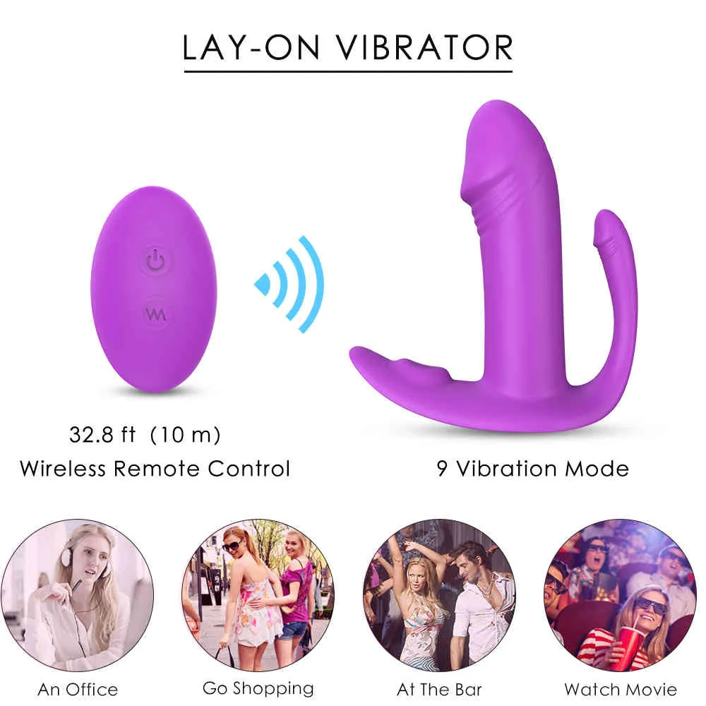 PHANXY Wear Dildo Butterfly Vibrator Panties for Women Masturbator Wireless Underwear Remote G Spot Clitoris Stimulator Sex Toys X0320