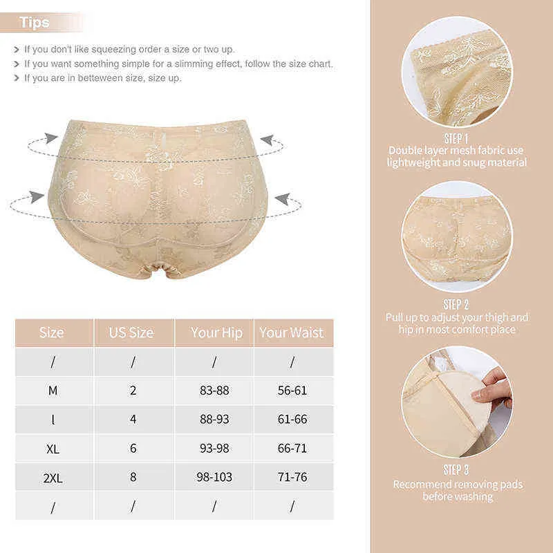 Kvinnor Body Shaper Padded Butt Lifter Panty Butt Hip Enhancer Fake Butts Shapwear Slimming Underwear Briefs Push Up Troses G1227256a