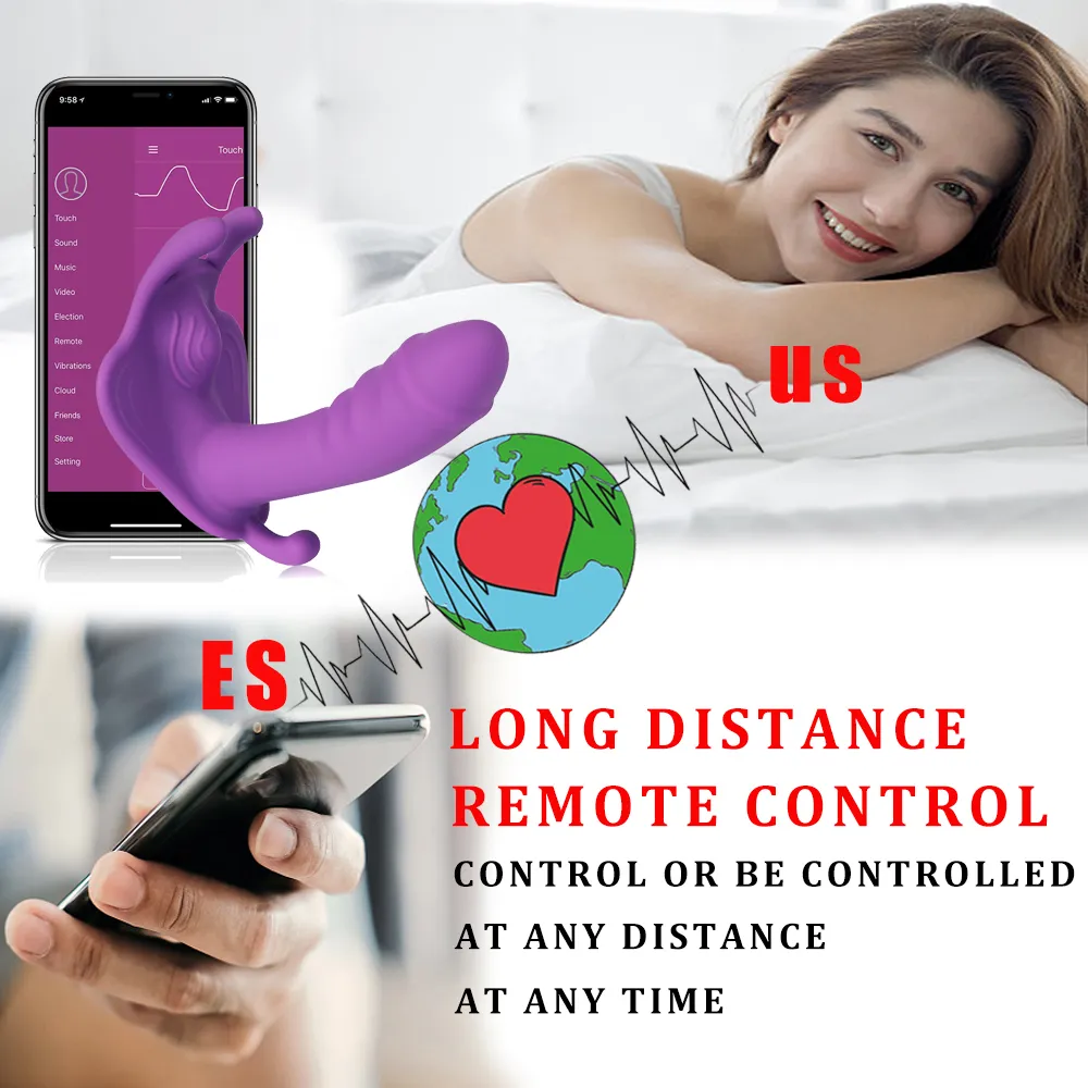 Sexyy Toys Women's Bluetooth Butterfly Vibrator Kvinnliga trosor Sexig för kvinnor Masturbators App Remote Control Anal Vibrators