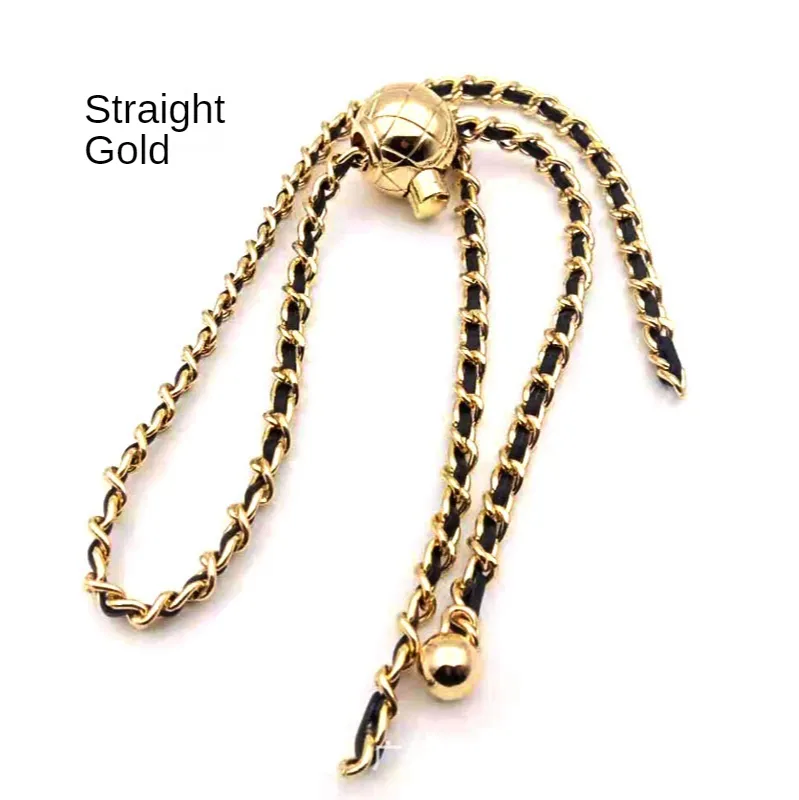 Gold Ball belt Shoulder Strap Bag belts Accessories Wear Leather Thin Chain Adjustable