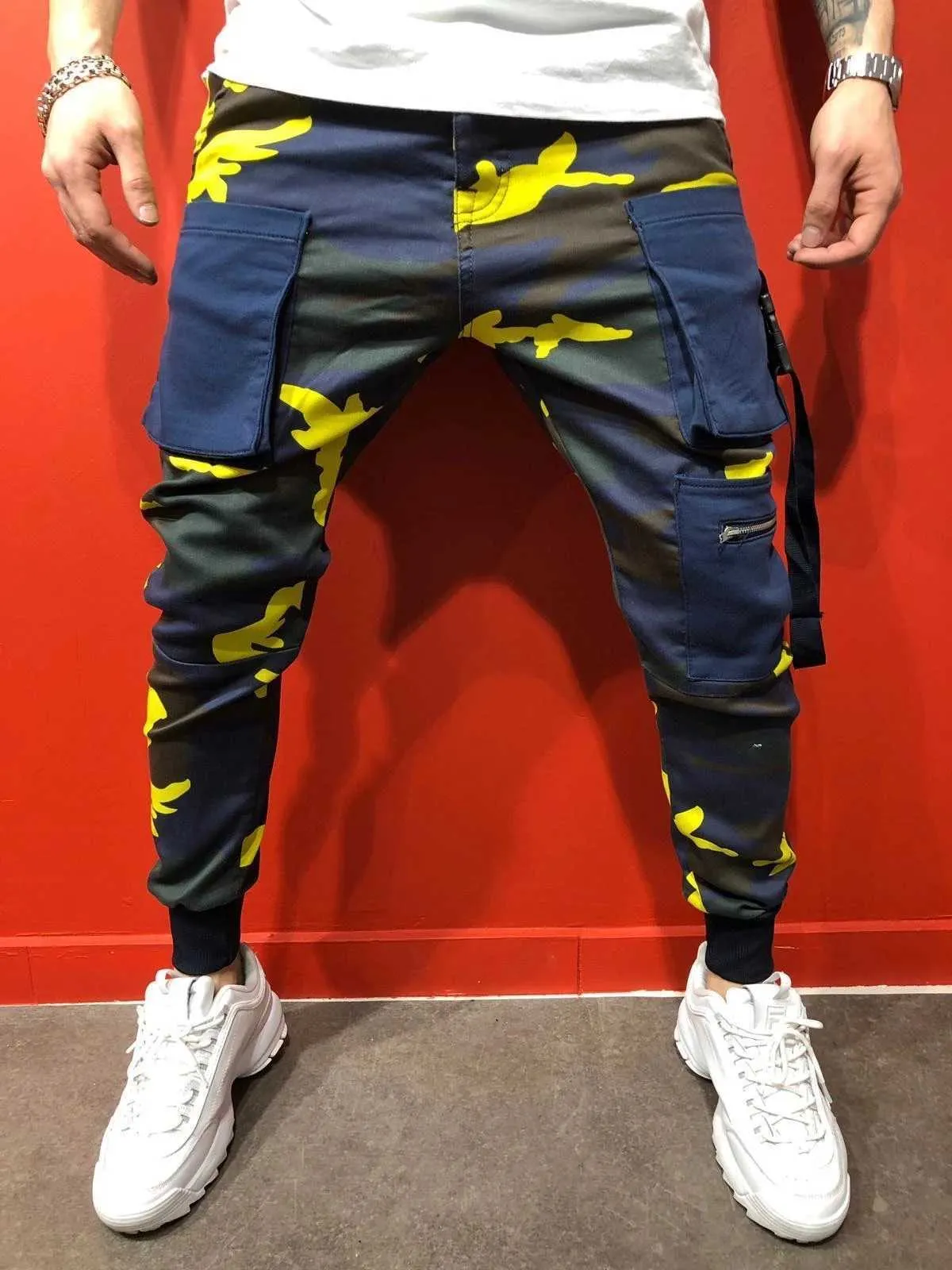 Cargohosen Männer Casual Jogger Hosen Feste Männliche Multi-Pocket-Hose Neue Herren Sportswear Hip Hop Harem Bleistifthosen Y0811