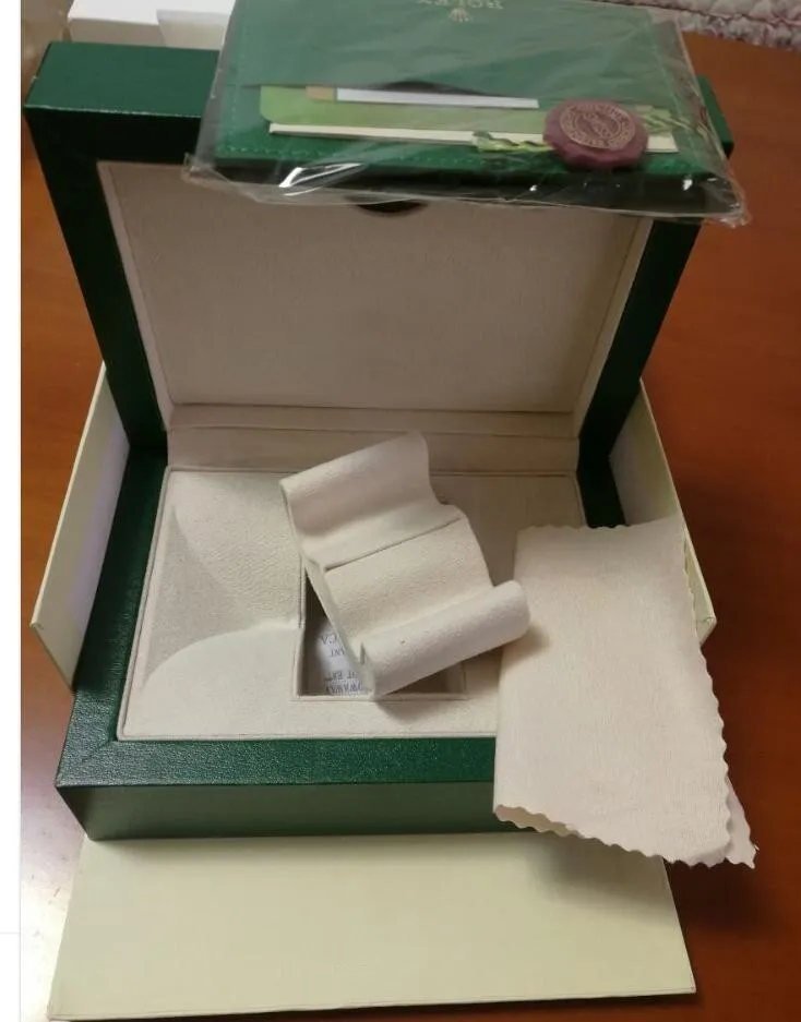 2022 Boîtes vertes Papiers Cadeaux Montres Boîte Sac en cuir Carte 0 8KG 185mm 134mm 84mm pour montres-bracelets Boxe Certificat Handbag286y