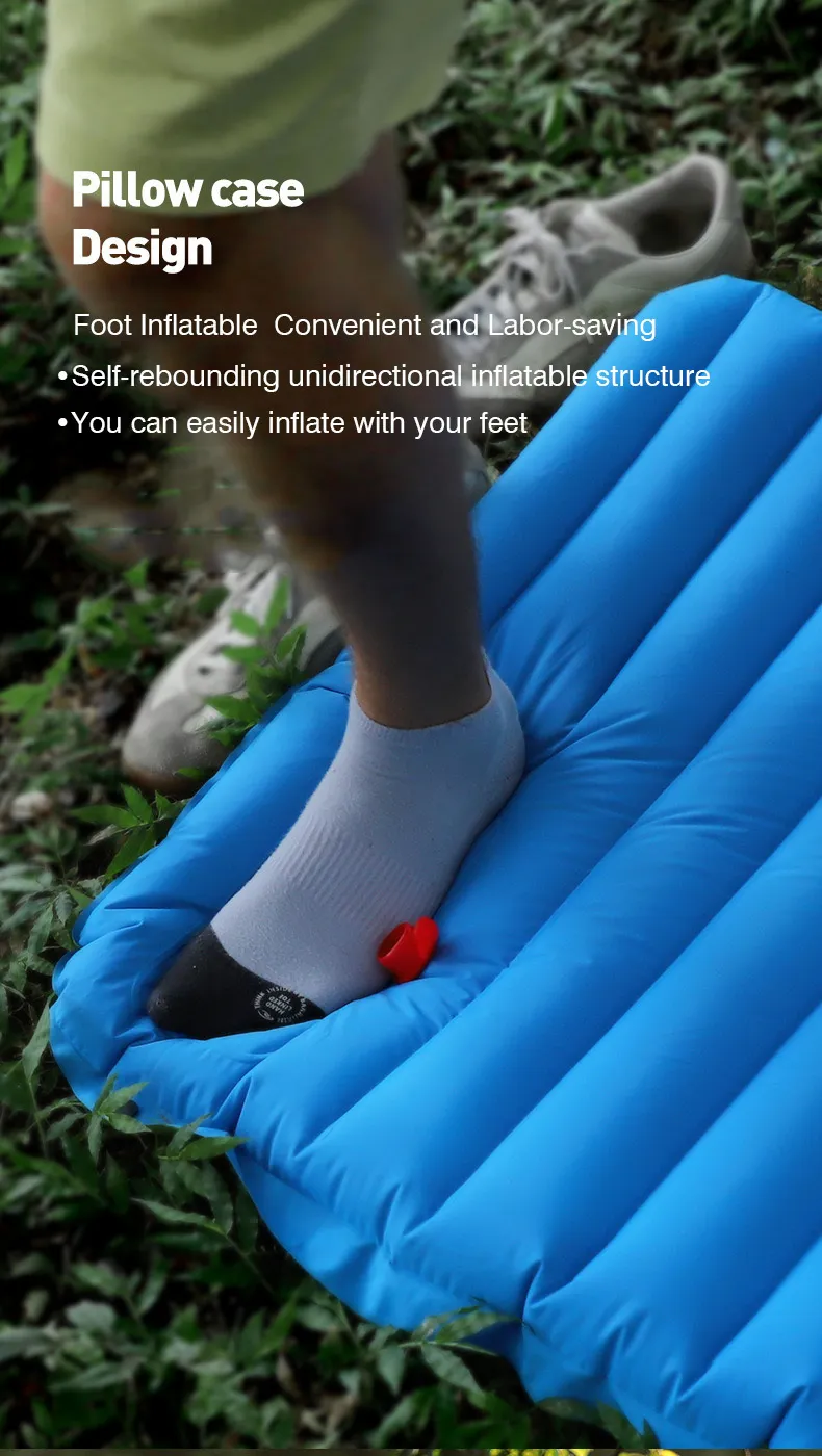 Ultraliwa samozatrudniona materac powietrza rozszerzona podkładka do spania nadmuchiwane łóżko plażowa mata piknikowa namiot kempingowy 220216
