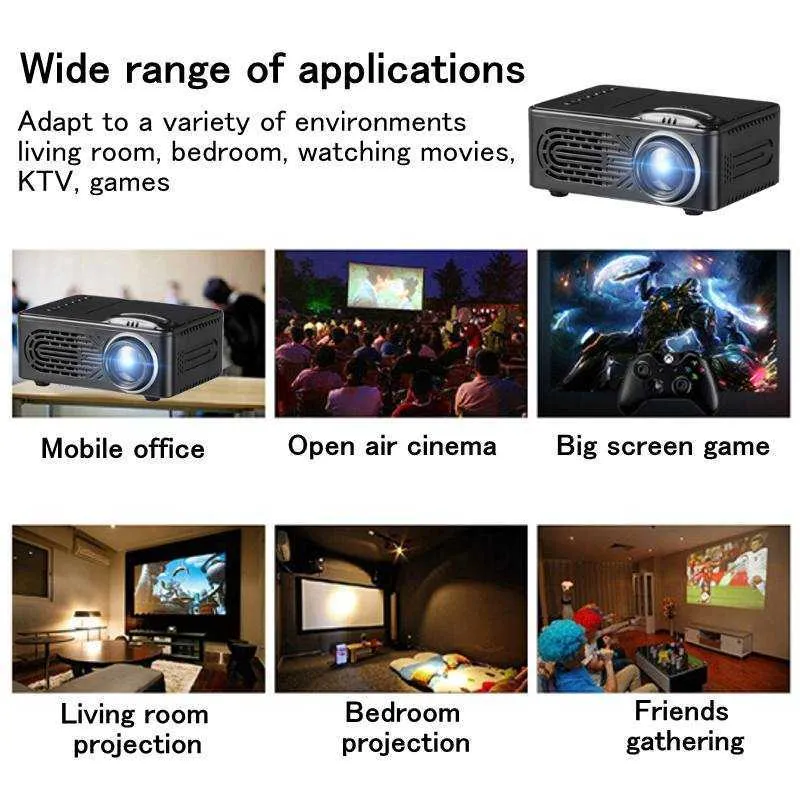 7500 lumenów 1080P HD LED przenośny projektor rozdzielczość 320x240 multimedialne kino domowe film Beamer wideo kino 210609