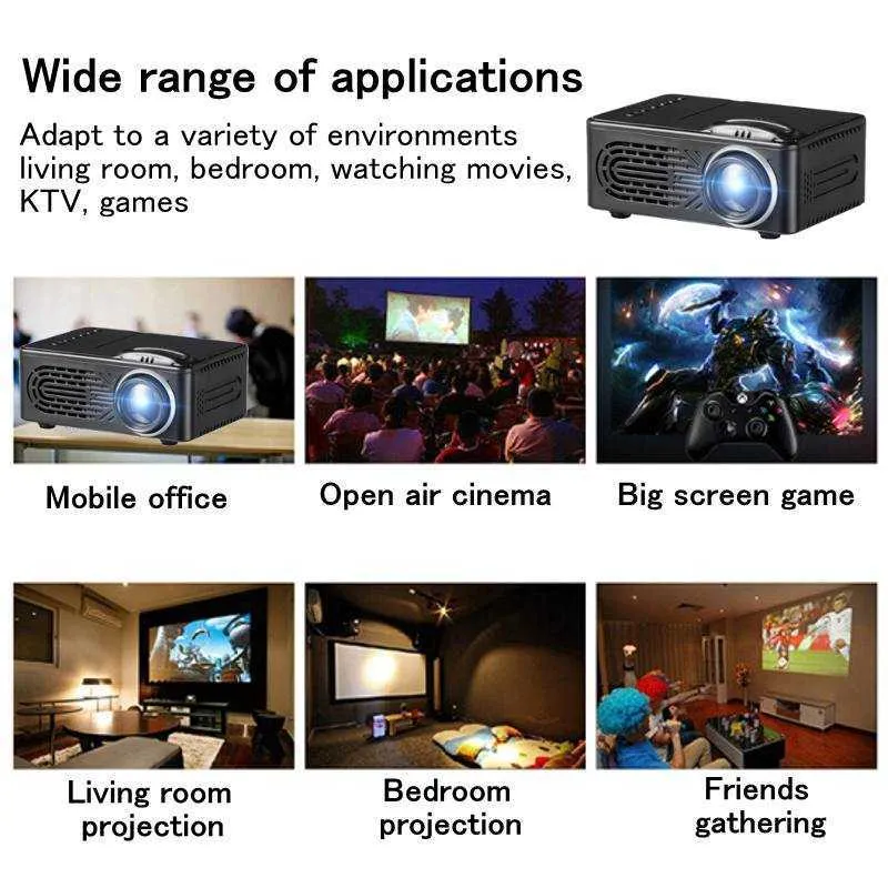 7500 Lumens 1080P HD LED Draagbare Projector 320x240 Resolutie Multimedia Home Cinema Movie Beamer Video Theater 210609