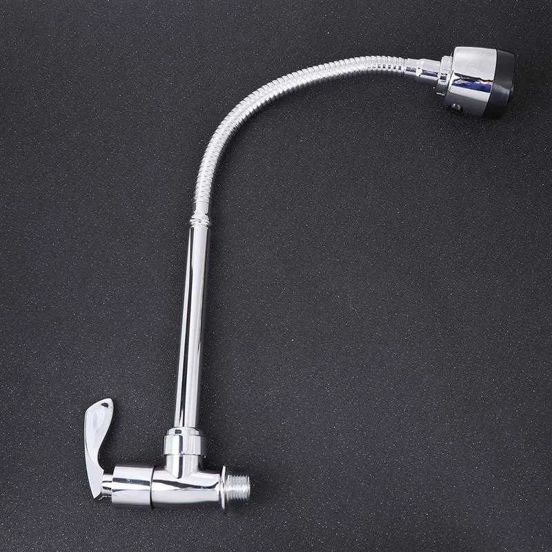 Zinc Alloy Kitchen Faucets Flexible Cold Water Faucet Plating Kitchen Faucet Universal Single Holder Single Hole Basin Water Tap 211108