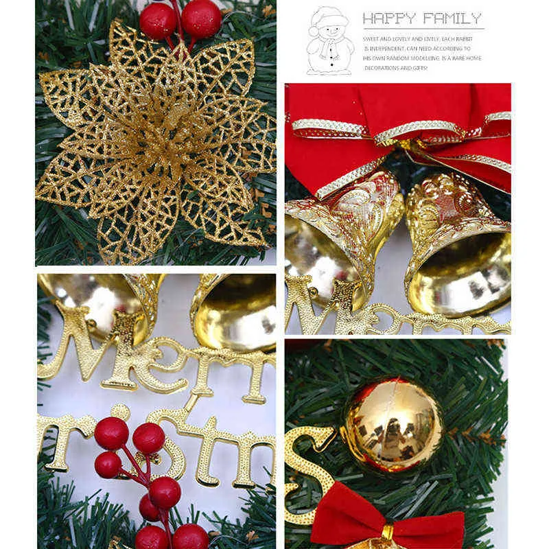 Window Door Wall Decorations Variety Red Christmas Tree Wreath Champagne Gold CharmHome Festive Ornaments Year 2022 Gift 211104