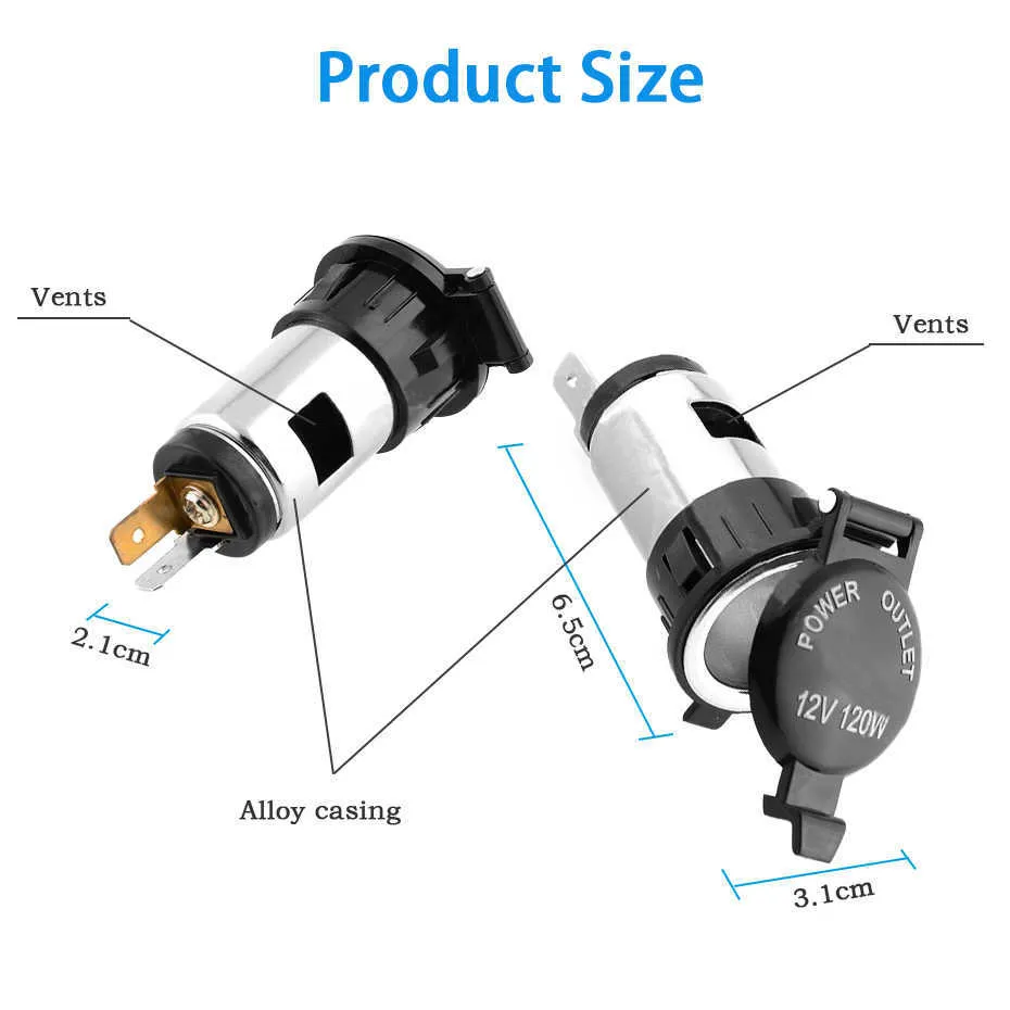 Étanche voiture 12V Auto moto allume-cigare adaptateur secteur prise pour motos bateaux tondeuses tracteurs voitures