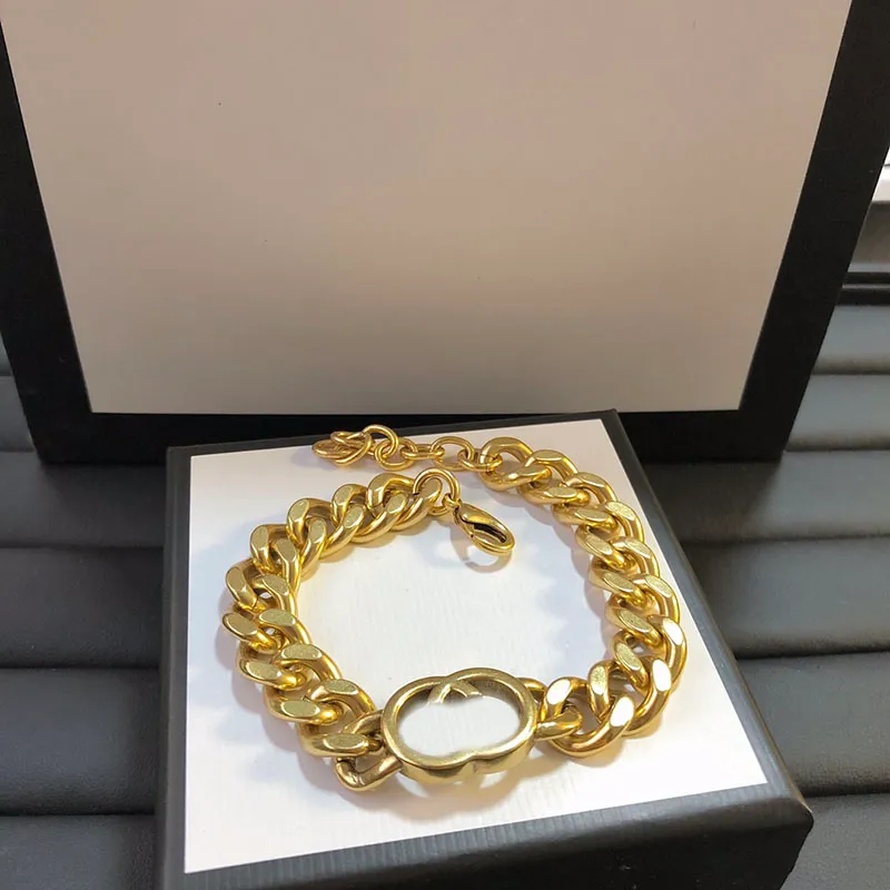 Women Goldness Chain Bracelet Designer G Fashion Manquer Chain Unisex Luxury G Men Classic Casual Thick Vintage Bracelets Chains D2110072HL