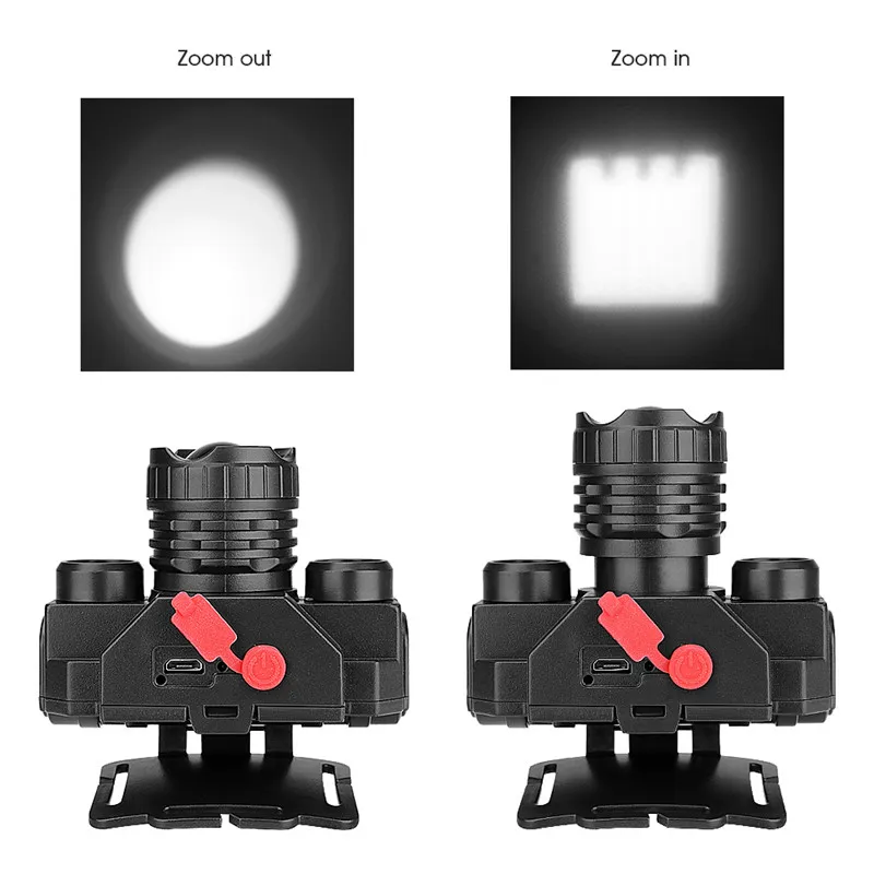 COB LED 낚시 헤드 램프 18650 배터리 손전등 헤드 램프 토치 캠핑 헤드 라이트 헤드 라이트