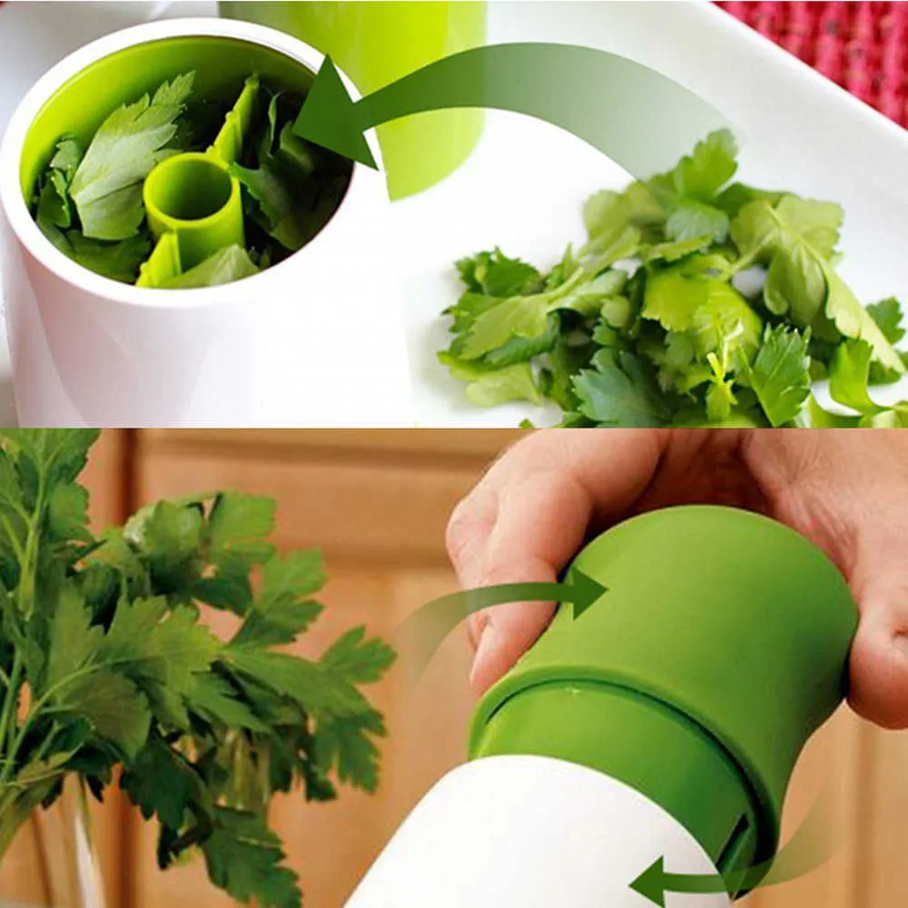 Herb Grinder Spice Mill Persilja Shredder Chopper Frukt Vegetabilisk Cutter Kitchen Gadgets Matlagningsverktyg 210712