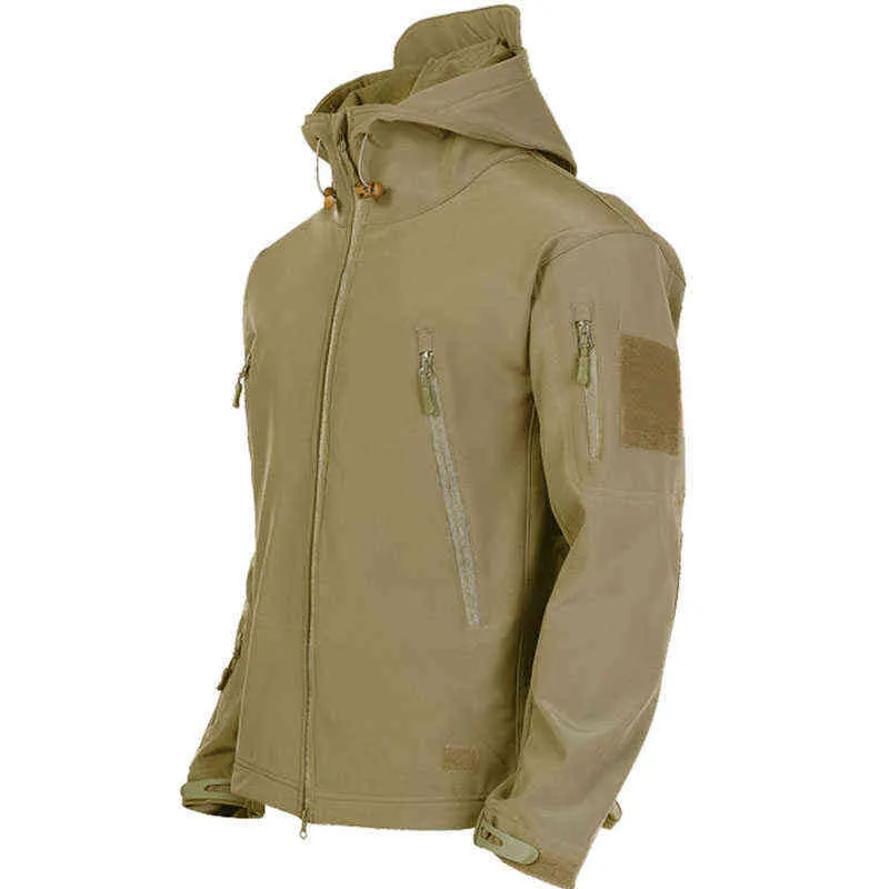 Militaire Shark Skin Soft Shell Vestes Hommes Tactique Coupe-Vent Veste Imperméable Hommes Armée Combat Vestes Hommes À Capuche Bomber Manteaux 211110